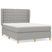 Pat box spring cu saltea, gri deschis, 140x190 cm, textil - WALTI WALTI