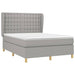 Pat box spring cu saltea, gri deschis, 140x190 cm, textil - WALTI WALTI