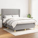 Pat box spring cu saltea, gri deschis, 140x190 cm, textil - WALTI WALTI