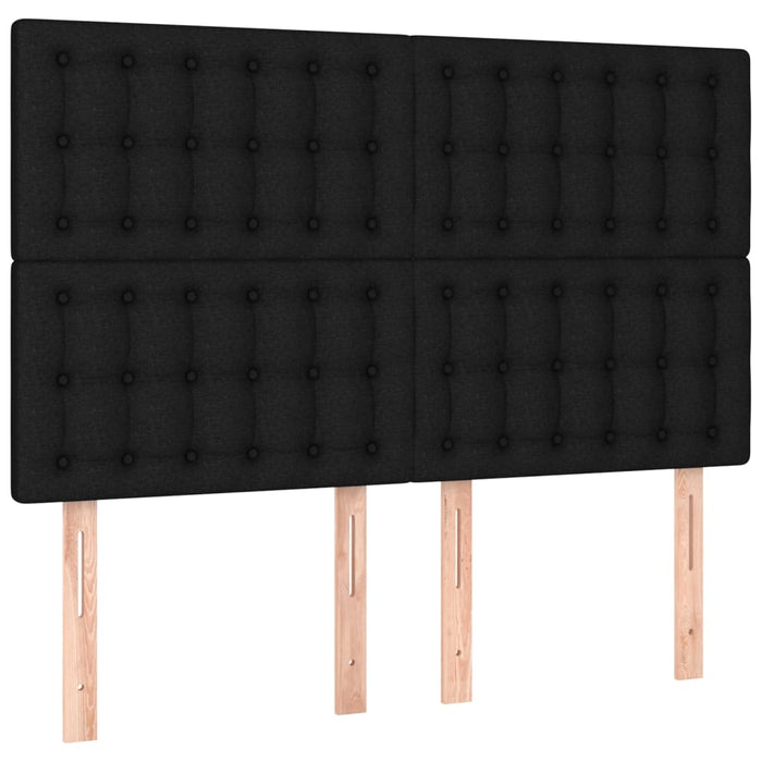 Pat box spring cu saltea, negru, 140x190 cm, textil - WALTI WALTI