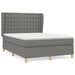 Pat box spring cu saltea, gri închis, 140x200 cm, textil - WALTI WALTI
