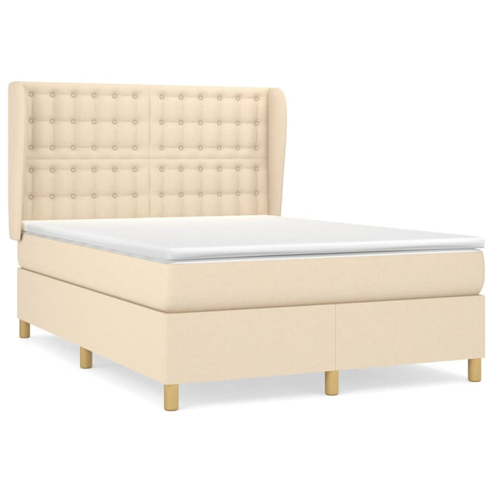 Pat continental cu saltea, crem, 140x200 cm, material textil - WALTI WALTI