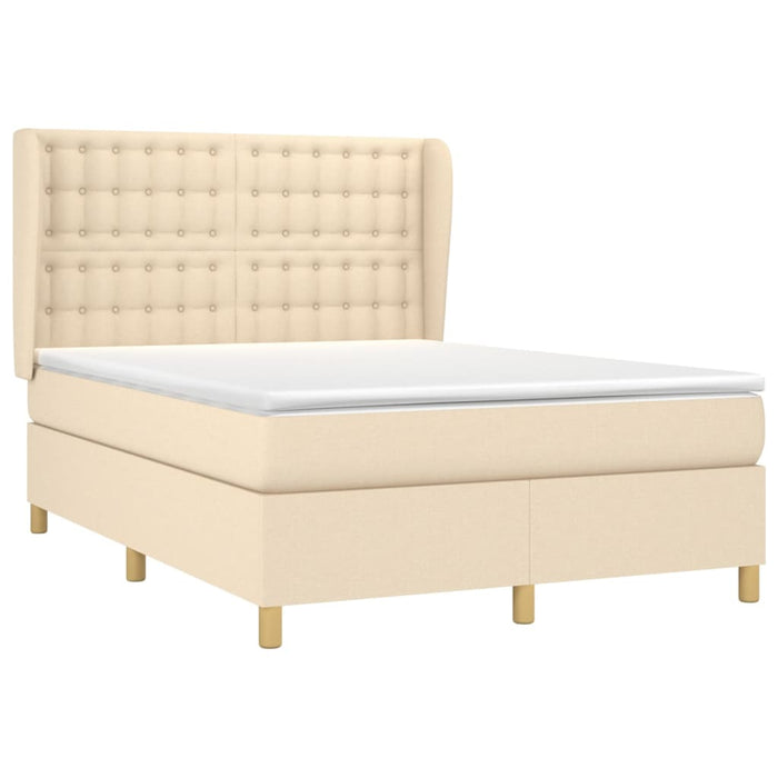 Pat continental cu saltea, crem, 140x200 cm, material textil - WALTI WALTI