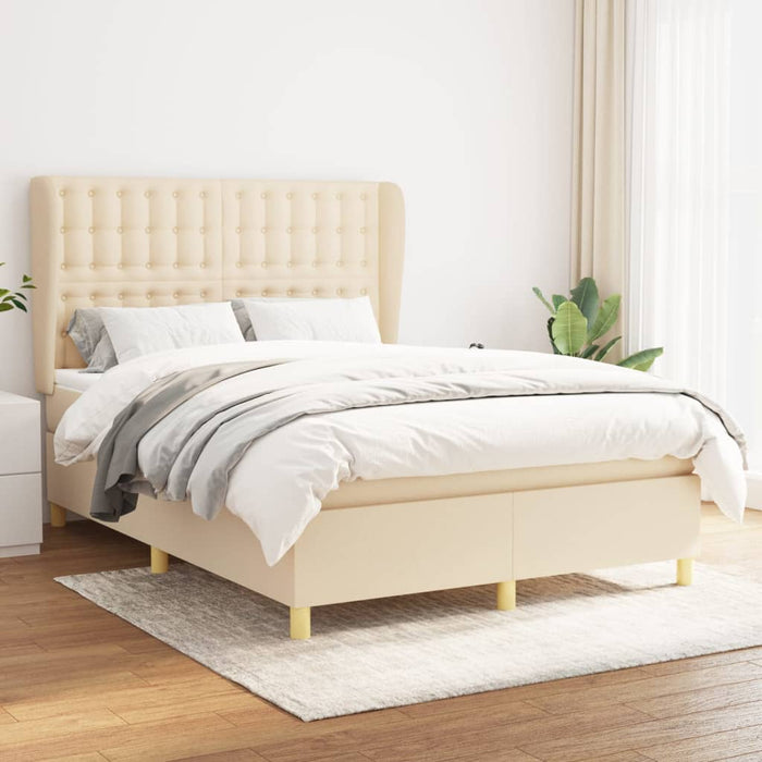 Pat continental cu saltea, crem, 140x200 cm, material textil - WALTI WALTI