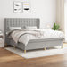Pat continental cu saltea, gri deschis, 160x200 cm, textil - WALTI WALTI