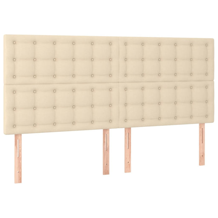 Pat box spring cu saltea, crem, 160x200 cm, material textil WALTI