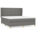 Pat box spring cu saltea, gri închis, 180x200 cm, textil - WALTI WALTI