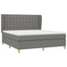 Pat box spring cu saltea, gri închis, 180x200 cm, textil - WALTI WALTI