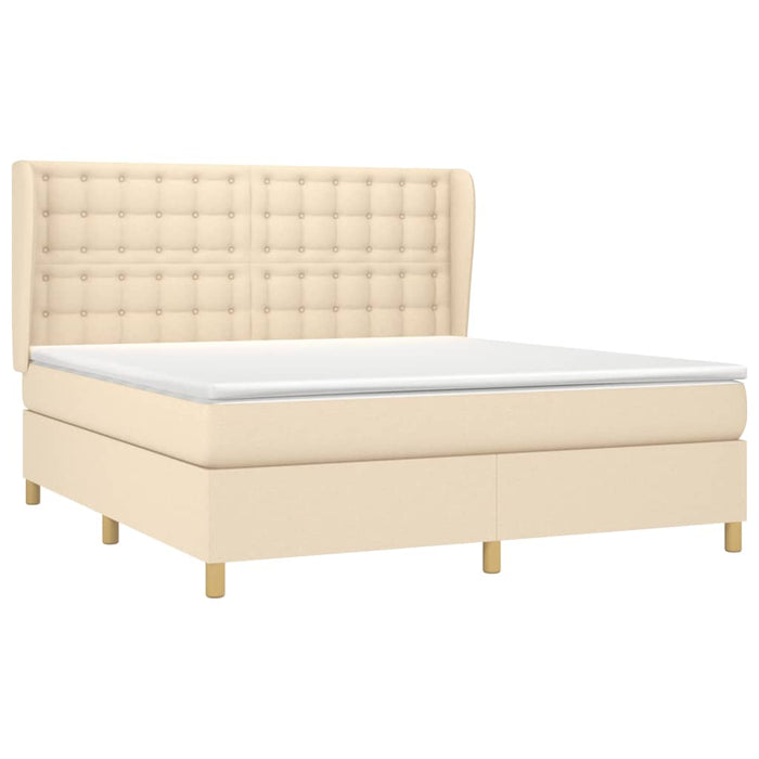 Pat continental cu saltea, crem, 180x200 cm, textil - WALTI WALTI