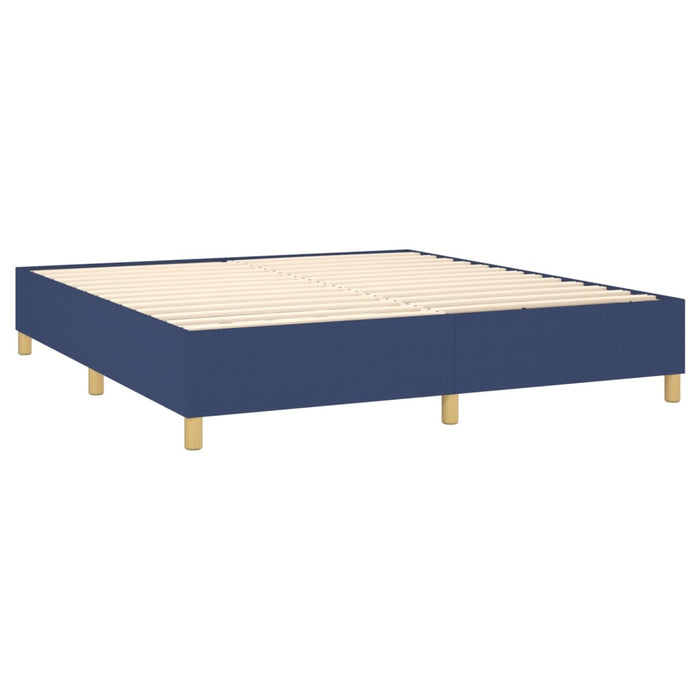 Pat box spring cu saltea, albastru, 180x200 cm, material textil - WALTI WALTI