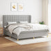 Pat box spring cu saltea, gri deschis, 200x200 cm, textil - WALTI WALTI