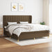 Pat box spring cu saltea, maro închis, 200x200 cm, textil - WALTI WALTI