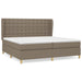 Pat box spring cu saltea, gri taupe, 200x200 cm, textil - WALTI WALTI