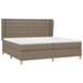 Pat box spring cu saltea, gri taupe, 200x200 cm, textil - WALTI WALTI