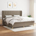 Pat box spring cu saltea, gri taupe, 200x200 cm, textil - WALTI WALTI