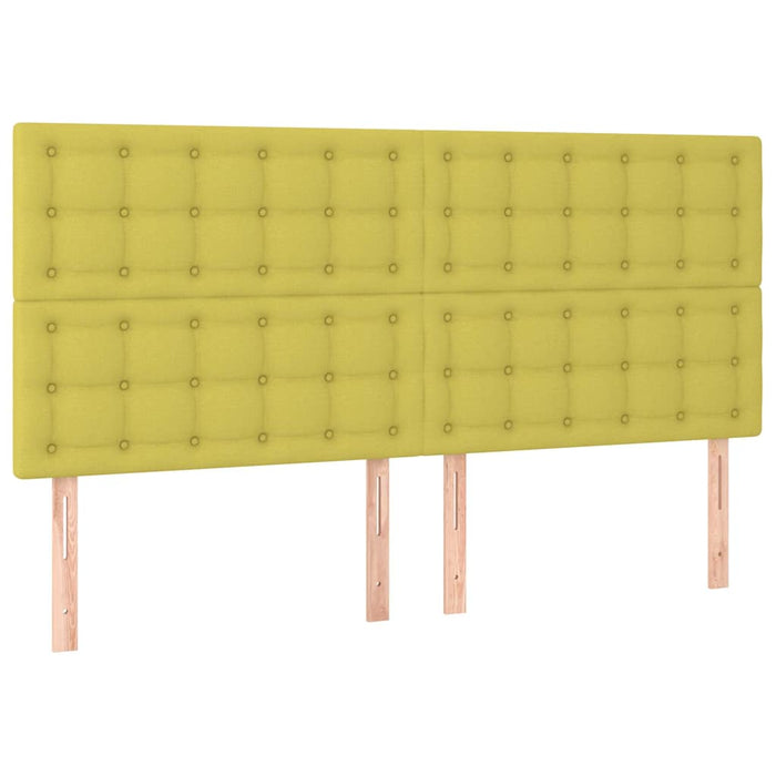 Pat box spring cu saltea, verde, 200x200 cm, textil WALTI