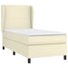 Pat box spring cu saltea, crem, 100x200 cm, piele ecologică - WALTI WALTI