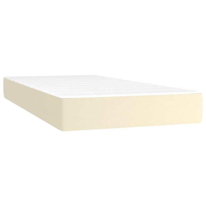 Pat box spring cu saltea, crem, 100x200 cm, piele ecologică - WALTI WALTI