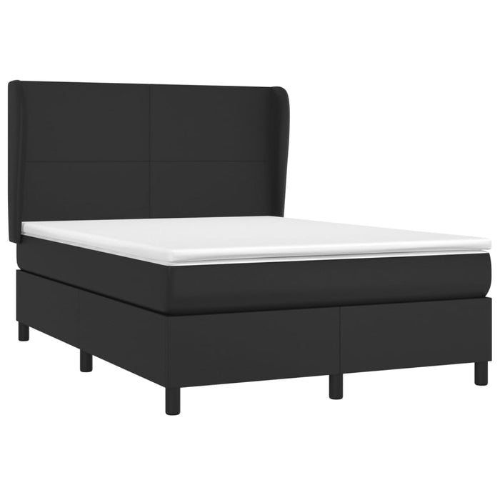 Pat box spring cu saltea, negru, 140x190 cm, piele ecologică - WALTI WALTI