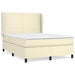 Pat box spring cu saltea, crem, 140x190 cm, piele ecologică - WALTI WALTI