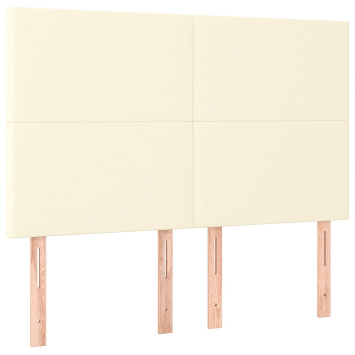 Pat box spring cu saltea, crem, 140x190 cm, piele ecologică - WALTI WALTI