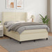 Pat box spring cu saltea, crem, 140x190 cm, piele ecologică - WALTI WALTI
