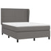Pat box spring cu saltea, gri, 140x190 cm, piele ecologică - WALTI WALTI