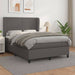 Pat box spring cu saltea, gri, 140x190 cm, piele ecologică - WALTI WALTI