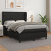 Pat box spring cu saltea, negru, 140x200 cm, piele ecologică - WALTI WALTI