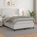 Pat box spring cu saltea, alb, 140x200 cm, piele ecologică - WALTI WALTI