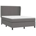 Pat box spring cu saltea, gri, 140x200 cm, piele ecologică - WALTI WALTI