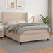 Pat box spring cu saltea, cappuccino, 140x200cm piele ecologică - WALTI WALTI