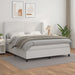 Pat box spring cu saltea, alb, 160x200 cm, piele ecologică - WALTI WALTI