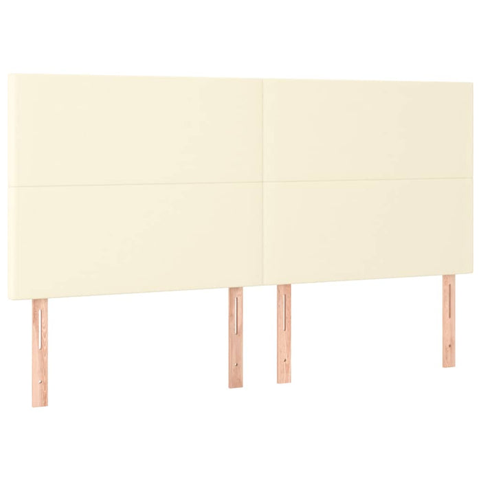 Pat box spring cu saltea, crem, 160x200 cm, piele ecologică WALTI
