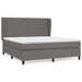 Pat box spring cu saltea, gri, 160x200 cm, piele ecologică - WALTI WALTI