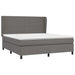 Pat box spring cu saltea, gri, 160x200 cm, piele ecologică - WALTI WALTI