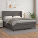 Pat box spring cu saltea, gri, 160x200 cm, piele ecologică - WALTI WALTI