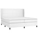 Pat box spring cu saltea, alb, 200x200 cm, piele ecologică - WALTI WALTI
