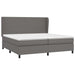 Pat box spring cu saltea, gri, 200x200 cm, piele ecologică - WALTI WALTI