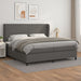 Pat box spring cu saltea, gri, 200x200 cm, piele ecologică - WALTI WALTI