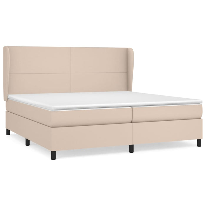 Pat continental cu saltea, cappuccino, 200x200 cm, piele eco WALTI