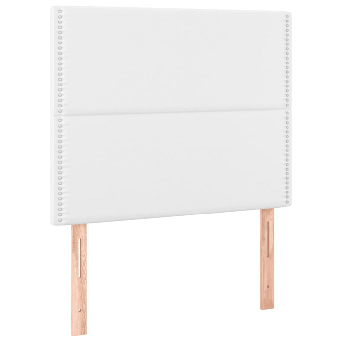 Pat box spring cu saltea, alb, 100x200 cm, piele ecologică - WALTI WALTI