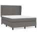 Pat box spring cu saltea, gri, 140x190 cm, piele ecologică - WALTI WALTI
