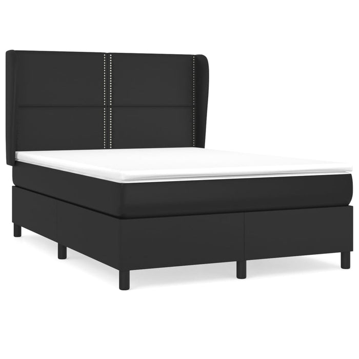 Pat box spring cu saltea, negru, 140x200 cm, piele ecologică - WALTI WALTI