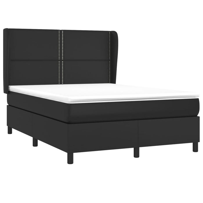 Pat box spring cu saltea, negru, 140x200 cm, piele ecologică - WALTI WALTI