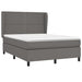 Pat box spring cu saltea, gri, 140x200 cm, piele ecologică - WALTI WALTI