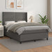 Pat box spring cu saltea, gri, 140x200 cm, piele ecologică - WALTI WALTI