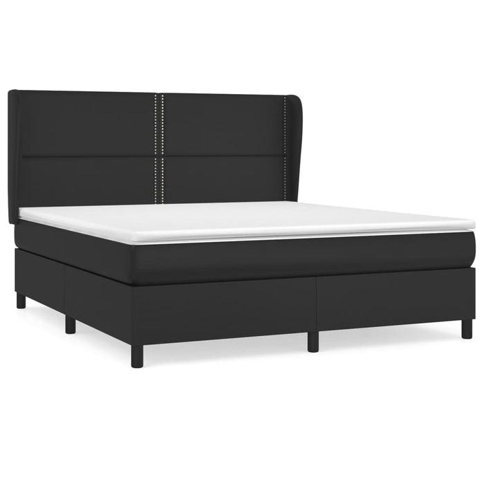 Pat box spring cu saltea, negru, 180x200 cm, piele ecologică - WALTI WALTI