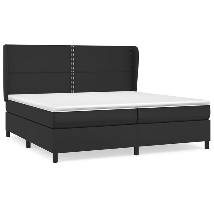 Pat box spring cu saltea, negru, 200x200 cm, piele ecologică - WALTI WALTI