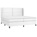 Pat box spring cu saltea, alb, 200x200 cm, piele ecologică - WALTI WALTI